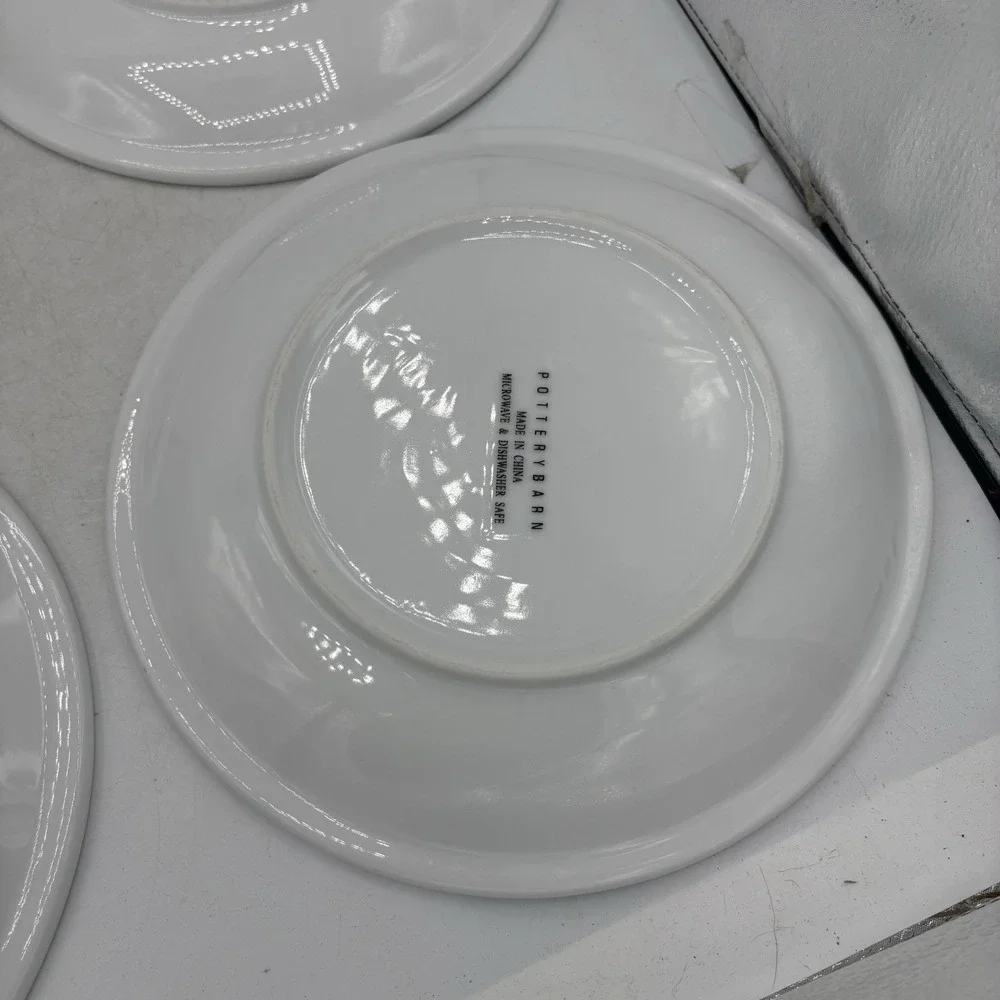 Pottery Barn Dinner Plates Suppertime White Thick Heavy 10.25